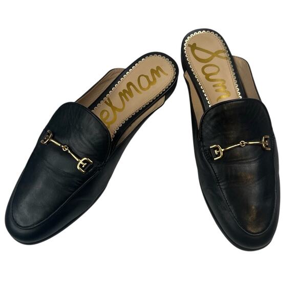 Sam Edelman Shoes - Sam Edelman Linnie Horsebit Mules 7.5 Black Leather Classic Academia Loafers